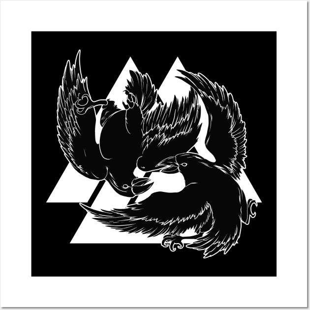 Valknut - Huginn and Muninn Wall Art by Modern Medieval Design